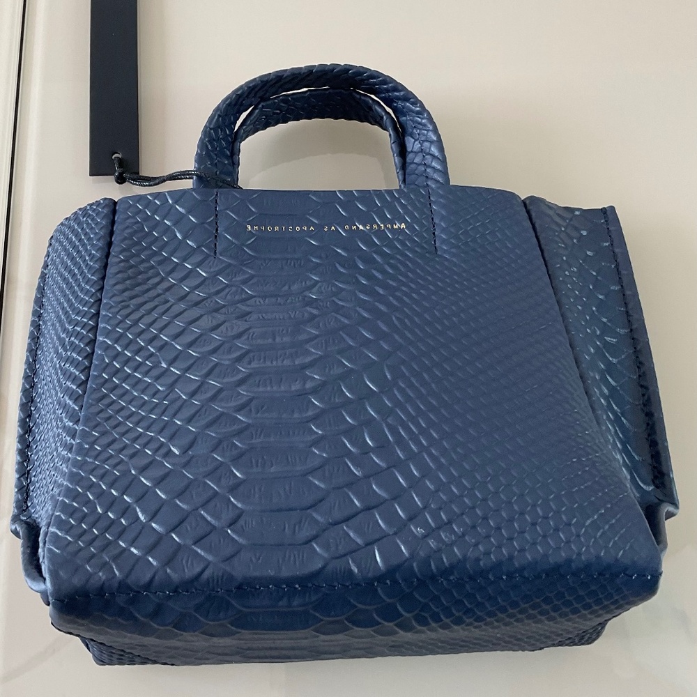 Ampersand Blue Python Mini Tote NWT